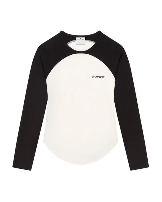 Courreges Black Rounded Hem Top