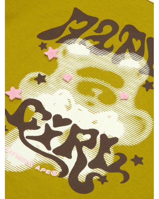 Aape By A Bathing Ape Yellow Printed T-Shirt