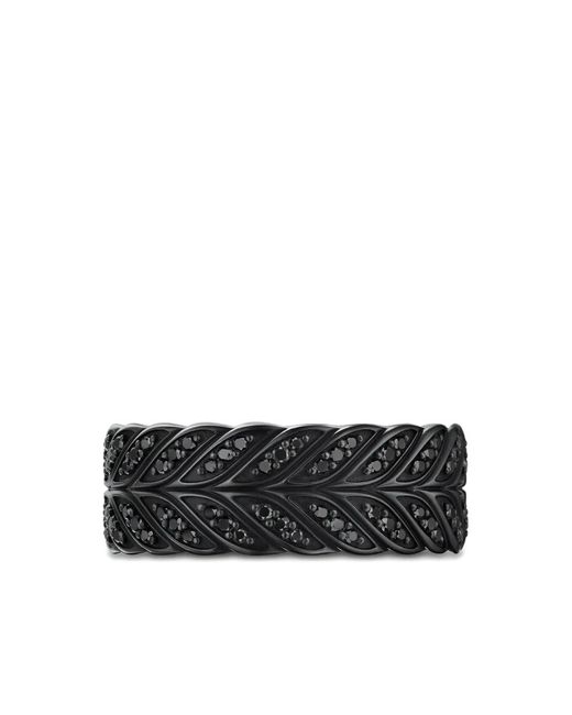 David Yurman Black Chevron Pavé Diamond Band Ring (9Mm) for men
