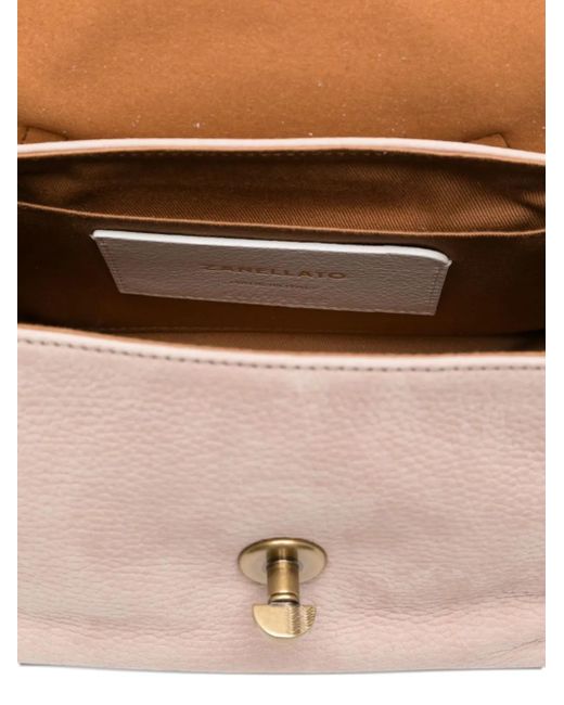 Zanellato Pink Baby Postina Double-Clasp Studded Tote Bag