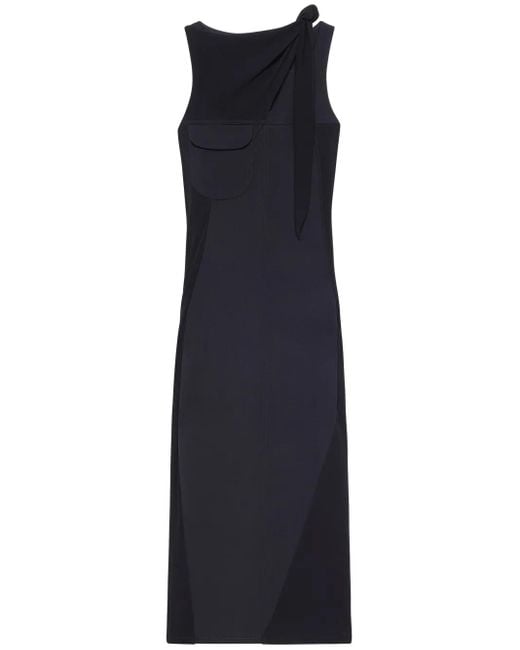 Courreges Blue Drapé Midi Dress