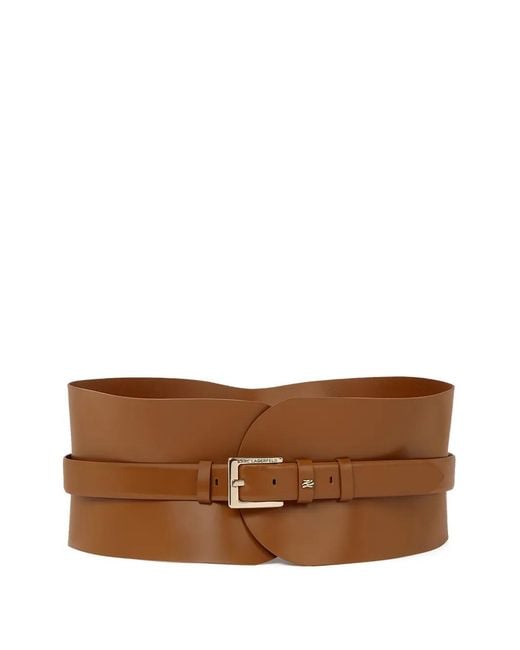 Karl Lagerfeld Brown K/Essential Leather Belt