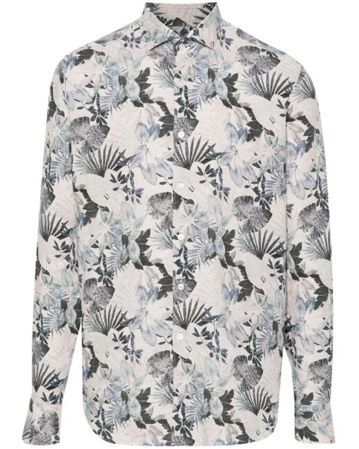 Xacus Overhemd Met Bloemenprint in het Gray voor heren