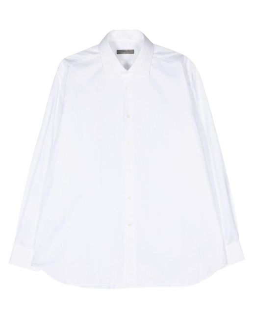 Corneliani White Textured Cotton Shirt for men