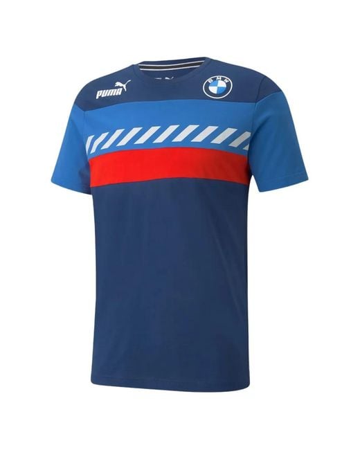 PUMA Blue X Bmw Motorsport Logo-Patch T-Shirt for men
