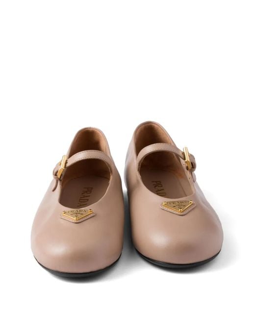 Prada Pink Leather Ballet Flats