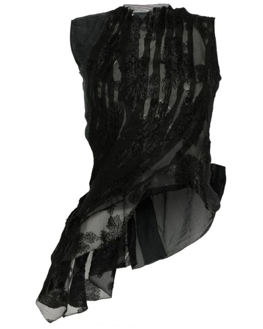 Marc Le Bihan Black Bluse im Patchwork-Design