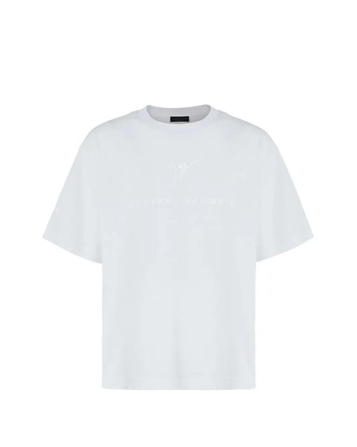 Giuseppe Zanotti White Guiseppe Zanoti Lr-67 Logo-Detail Crew-Neck T-Shirt for men