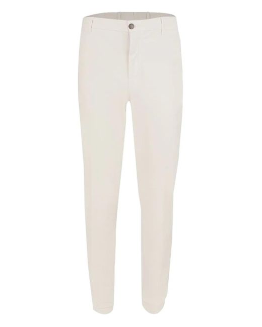 Eleventy White Cuffed Pants for men