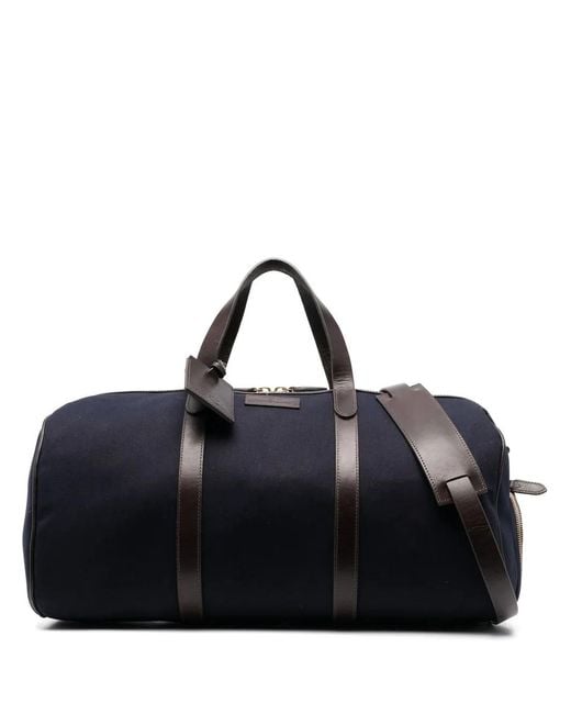 Polo Ralph Lauren Black Cotton Leather-Trim Duffle Bag for men