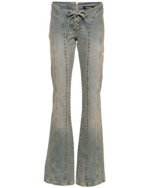 M I S B H V Gray Lara Lace-up Jeans