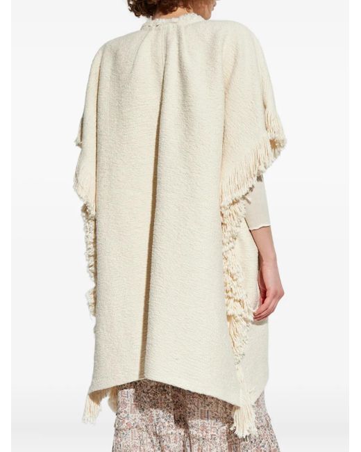 Isabel Marant White Greya Fringed Coat