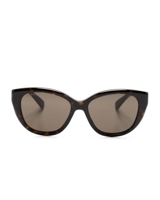 Gucci Brown Tortoiseshell Cat-eye Sunglasses