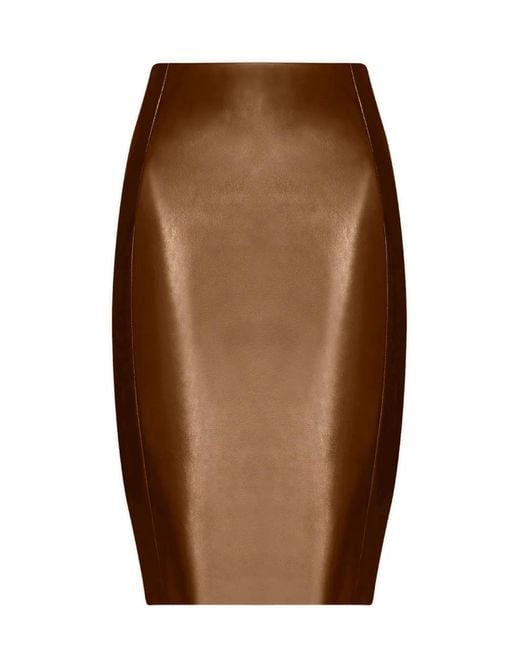 Wolford Brown Jenna Midi Fitted Skirt