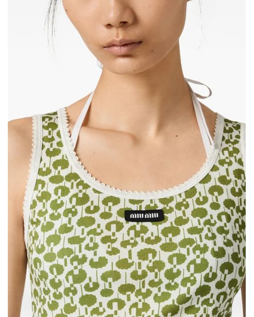 Miu Miu Green Cotton Tank Top