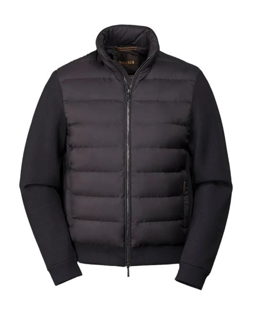 Moorer Black Lanzi-S3Z Padded Zip Jacket for men