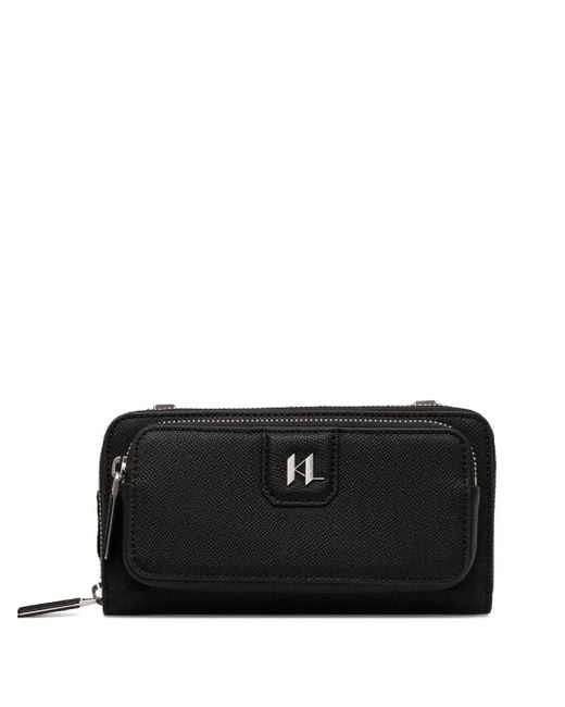 Karl Lagerfeld Black Logo-Plaque Belt Bag for men