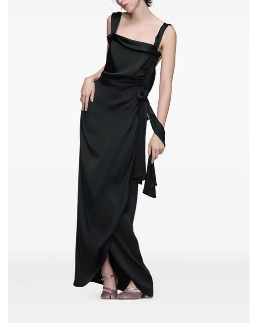 Maison Margiela Bow-Detail Asymmetric Gown in Black | Lyst