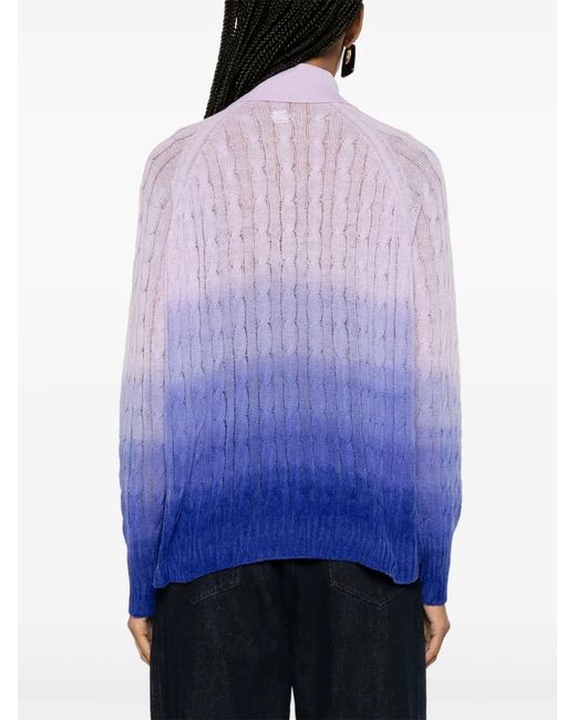 Etro Purple Ombré-Effect Wool Sweater