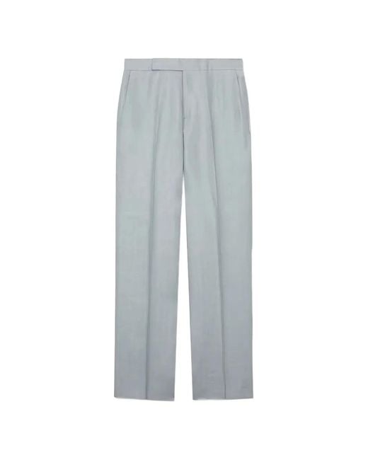 Lardini Gray Pressed-Crease Straight-Leg Trousers for men