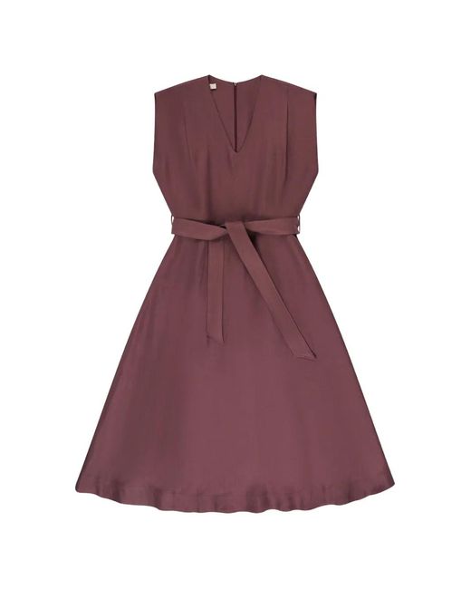 Glanshirt Purple Linen Midi Dress