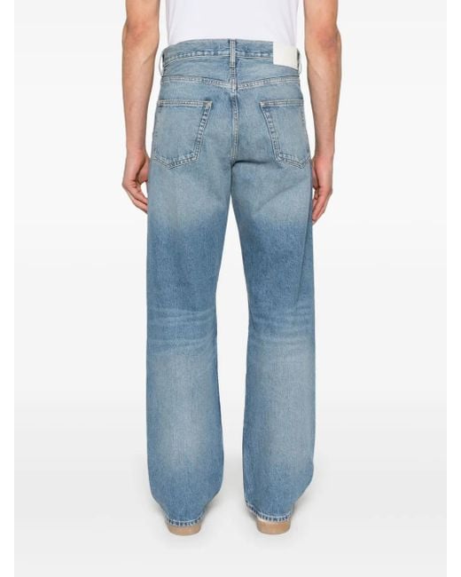 sunflower Blue Straight Twist Logo-Patch Jeans for men