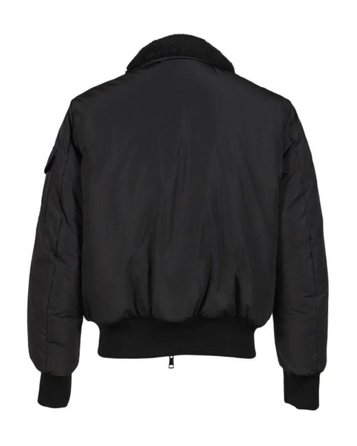 Moncler Black Collar-Detail Bomber Jacket for men