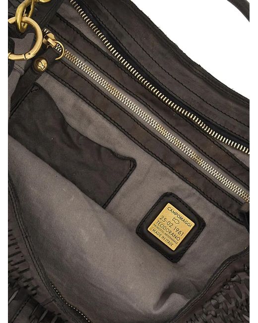 Campomaggi Black Woven Shoulder Bag