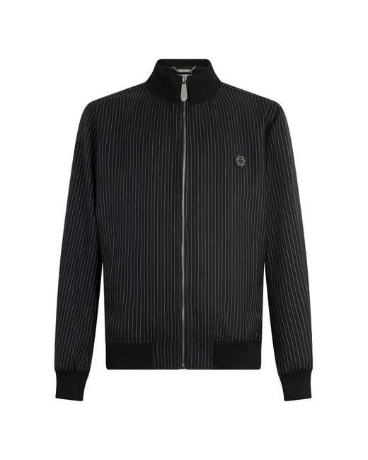 Philipp Plein Black Stripes Tracksuit Jacket for men