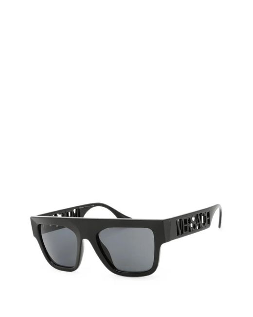 Versace Gray Logo-Cut-Out Sunglasses