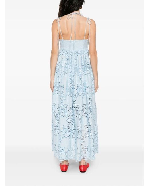 Abito Midi Smanicato di Erdem in Blue