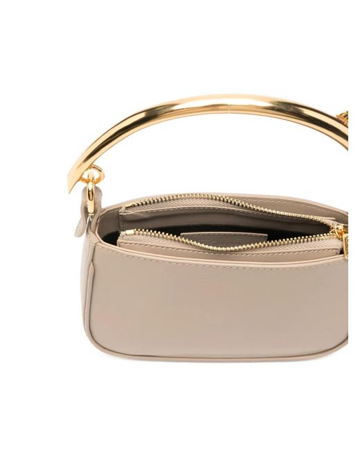 Blumarine Natural Mini Rose-Detail Leather Tote Bag
