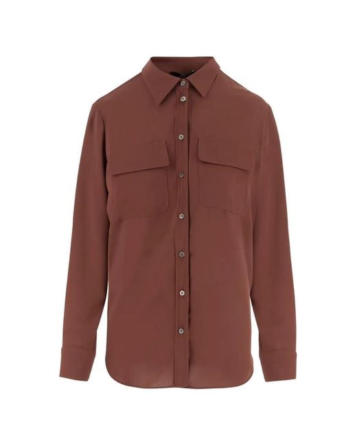 F.it Brown Flap-Pockets Buttoned Shirt