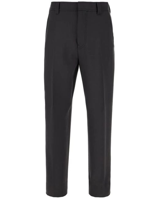 Zegna Gray Wool Tapered Trousers for men
