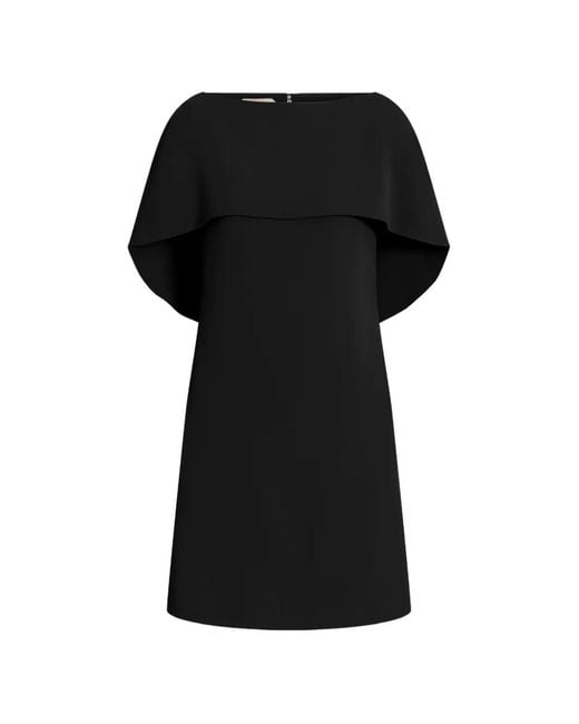 Alberta Ferretti Black Cape-Overlay Mini Dress