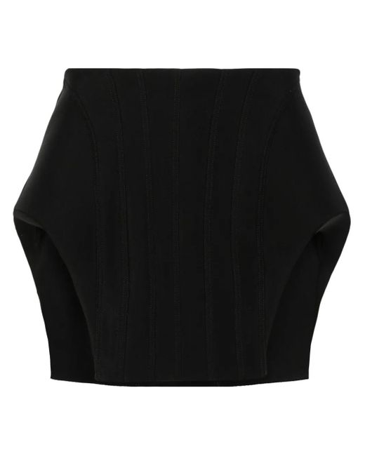Mugler Black Corset-inspired Mini Skirt