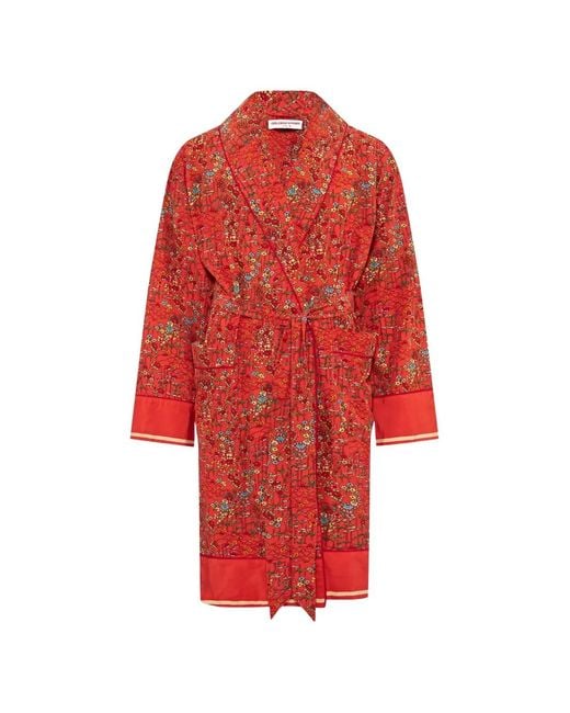 Orlebar Brown Red Mervyn Solo Fantasy-Print Robe for men
