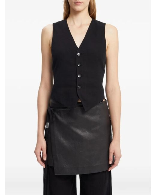 Ann Demeulemeester Black Double Gauze Waistcoat