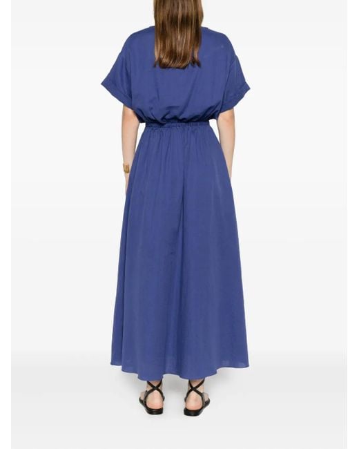 Matteau Blue Short-Sleeve Midi Dress