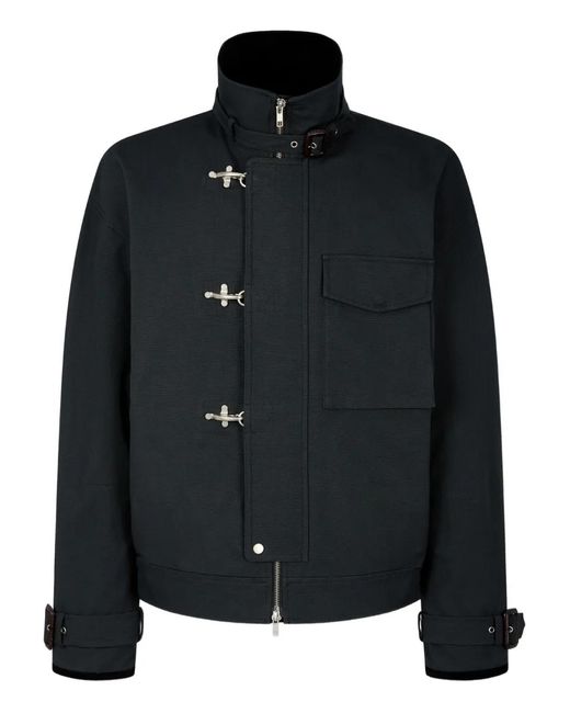 Studio Tomboy X Black Fireman-Clasp Cotton Jacket for men