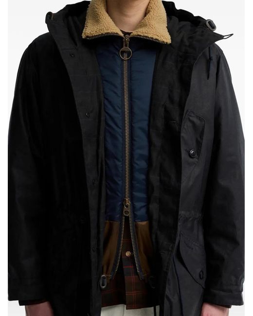 Barbour Black Ursula Waxed Parka for men
