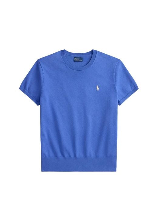 Polo Ralph Lauren Blue Short-Sleeve Knit Top
