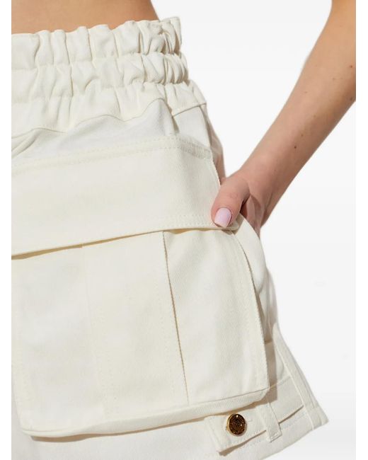 Balmain White Cargo Shorts