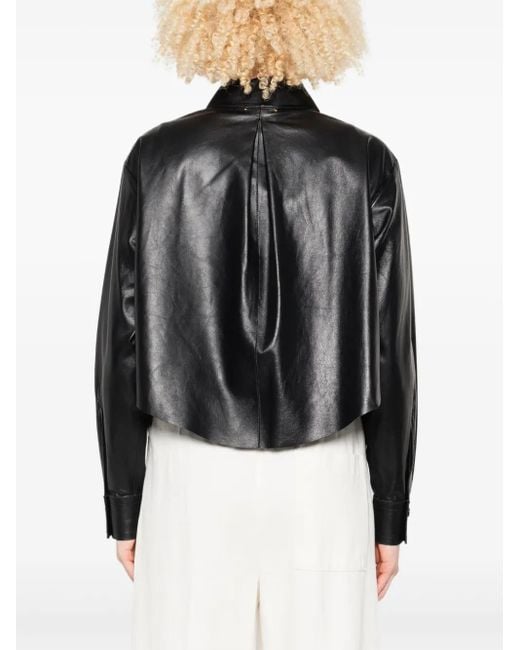 Forte_forte Black Nappa Leather Pocket Shirt