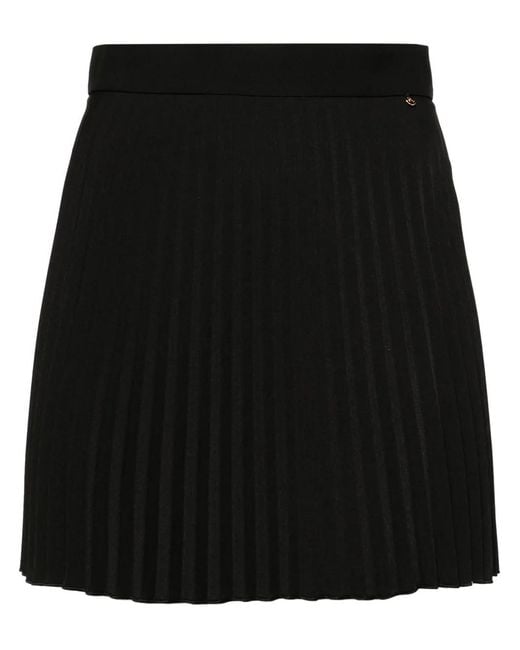 Nissa Black Mid-Rise Pleated Mini Skirt