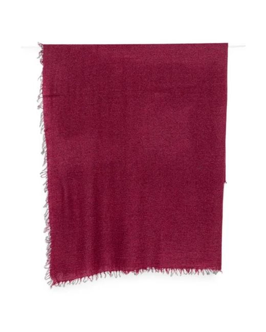 Faliero Sarti Purple Frayed-Edge Scarf