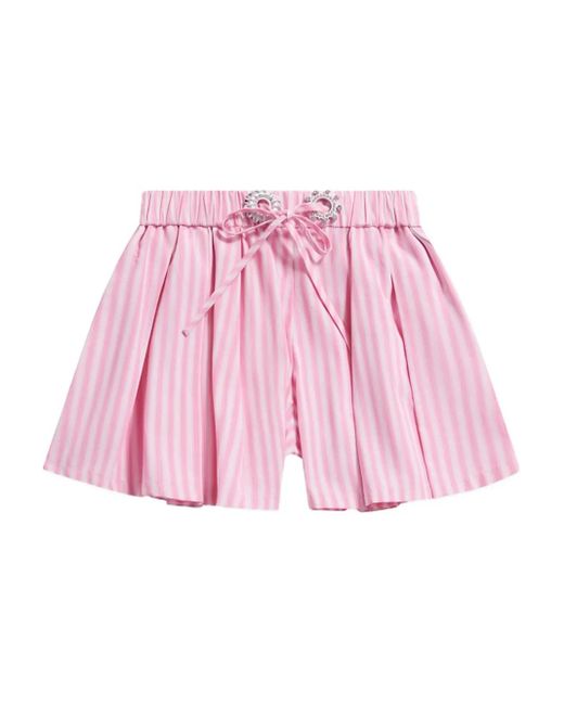 Area Pink Gestreifte Shorts mit Falten