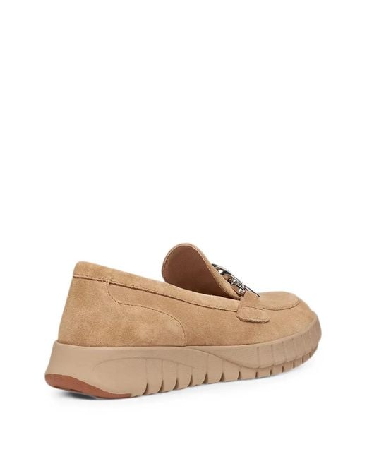 Geox Natural Flextride Chain-Link Suede Loafers