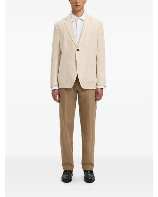 SELECTED Natural Drawstring Trousers for men