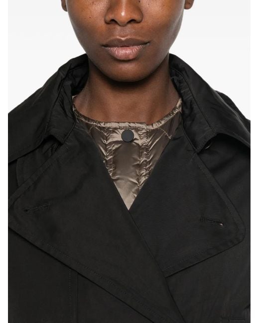 Psophia Black Double-Breasted Shoulder-Epaulette Jacket